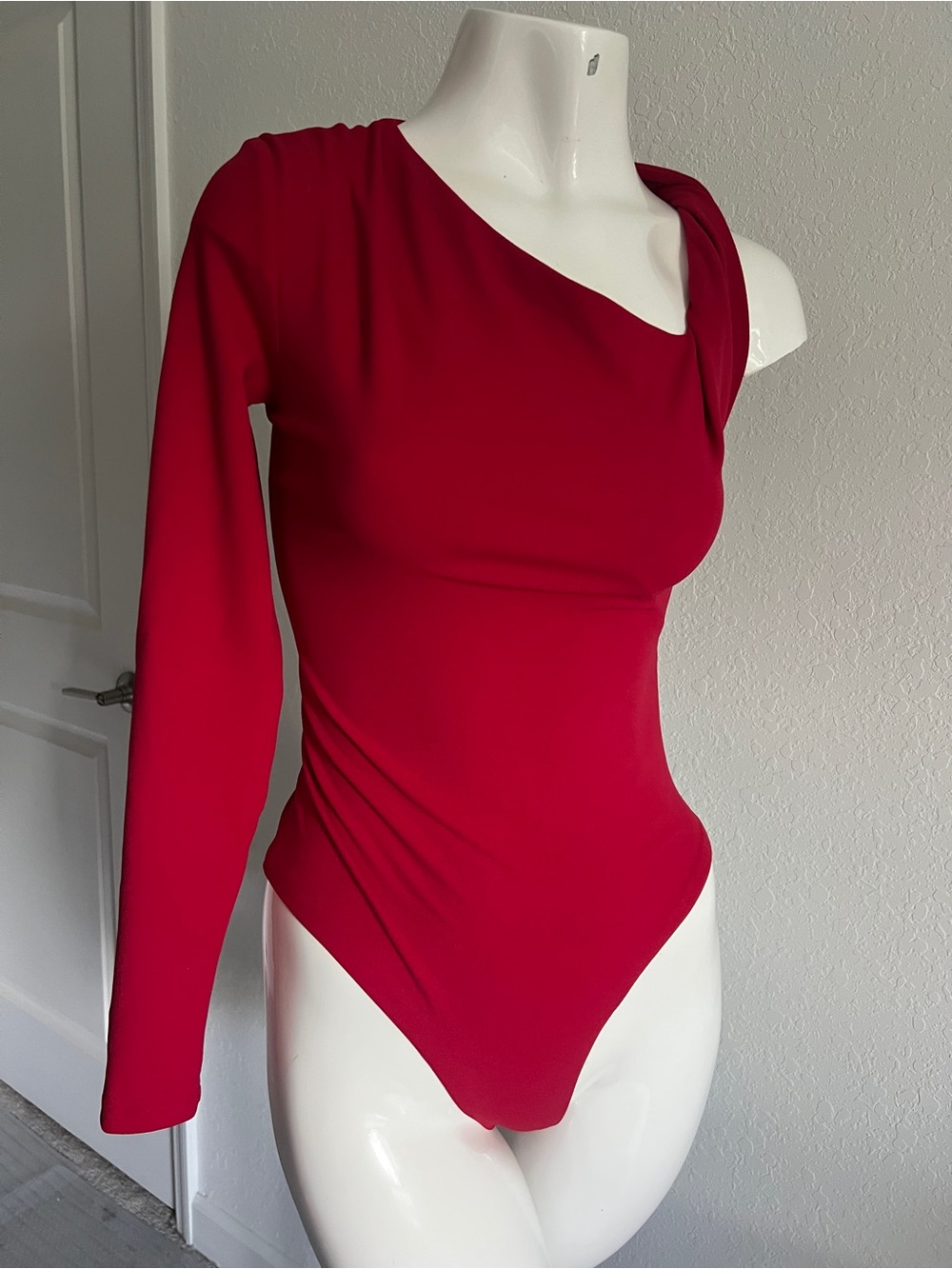 Zara One-Shoulder Red Bodysuit NWT XS